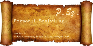 Pozsonyi Szalviusz névjegykártya